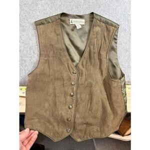 VTG Marsh Landing Suede Leather Western Vest Womens M Cowgirl Rugged Boho 90s